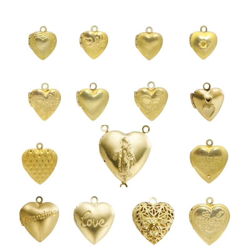 Heart Locket Necklace Photo - BoYuTe (50 шт./лот) металлический латунный медальон