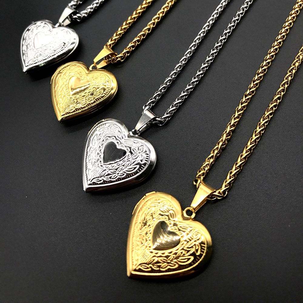 Heart Locket Necklace Photo - Модное ожерелье-медальон с фотографией кулон в