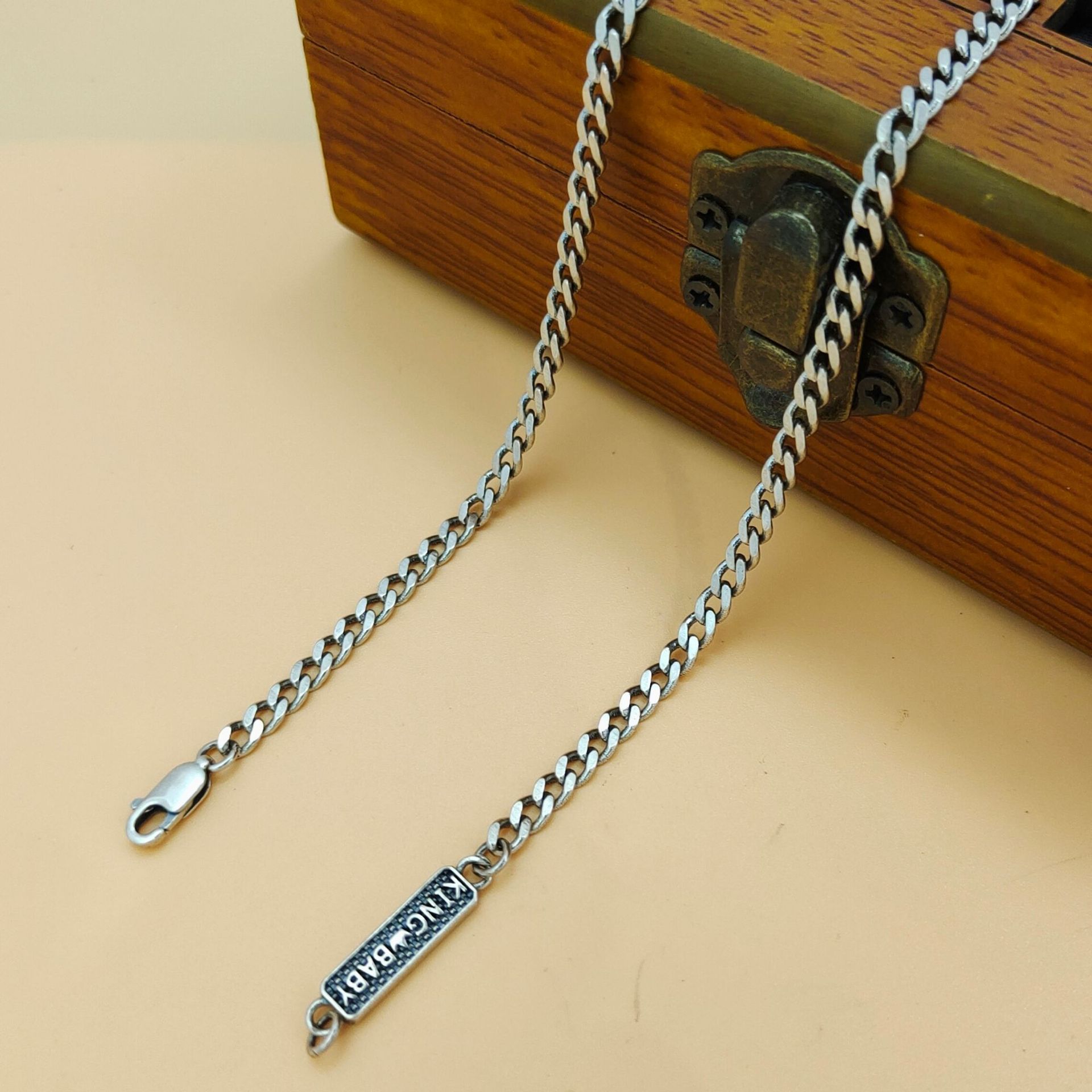 925 Sterling Silver Chain Necklace Men - Модная цепочка-подвеска из стерлингового серебра S925,