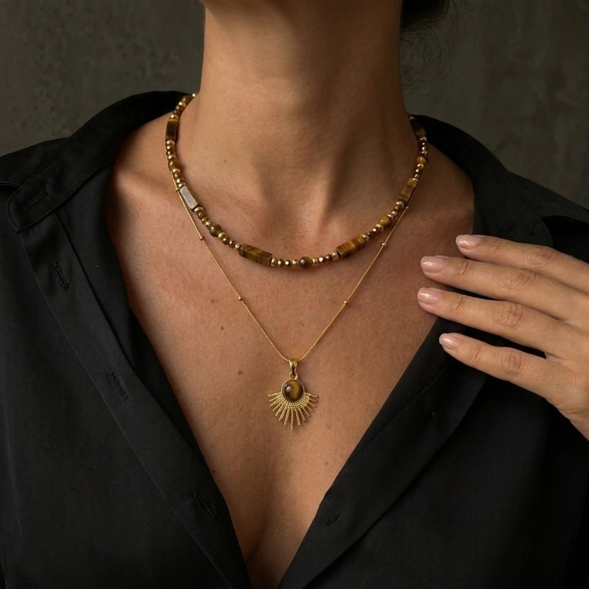 Эстетичное осеннее коричневое  – обзор и цена Layered Pendant Necklace Aesthetic