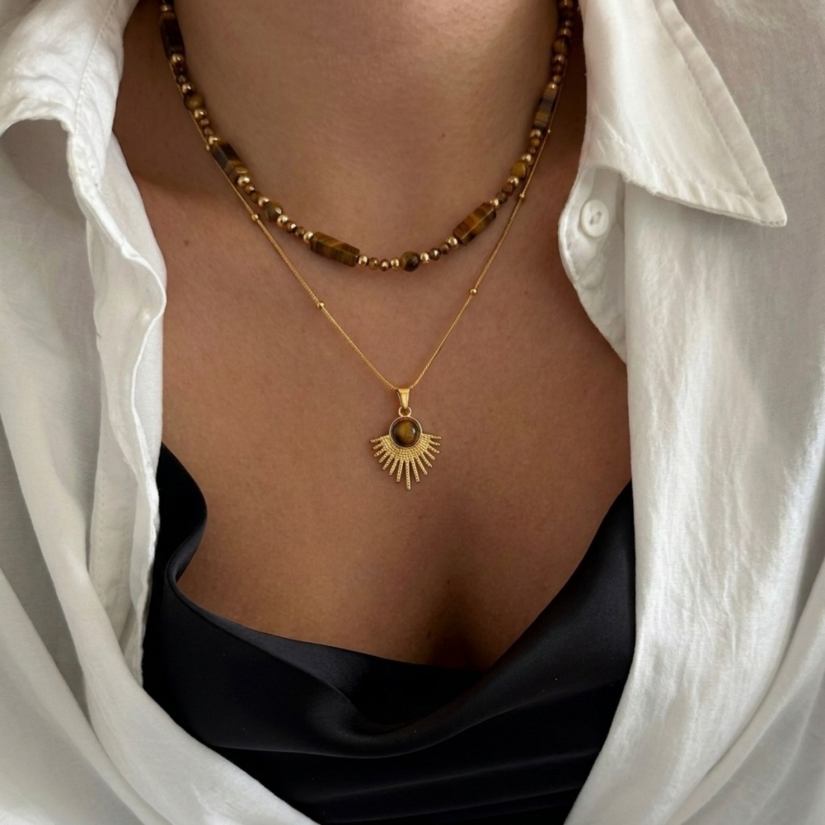 Эстетичное осеннее коричневое  – обзор и цена Layered Pendant Necklace Aesthetic