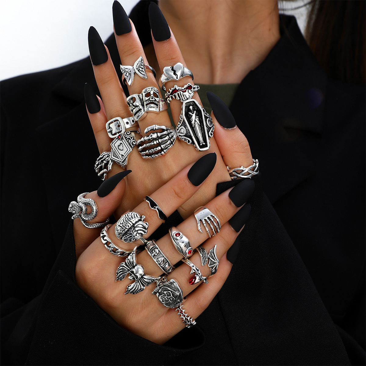 Набор из 23 колец для пальцев  – обзор и цена Vintage Punk Knuckle Rings Set