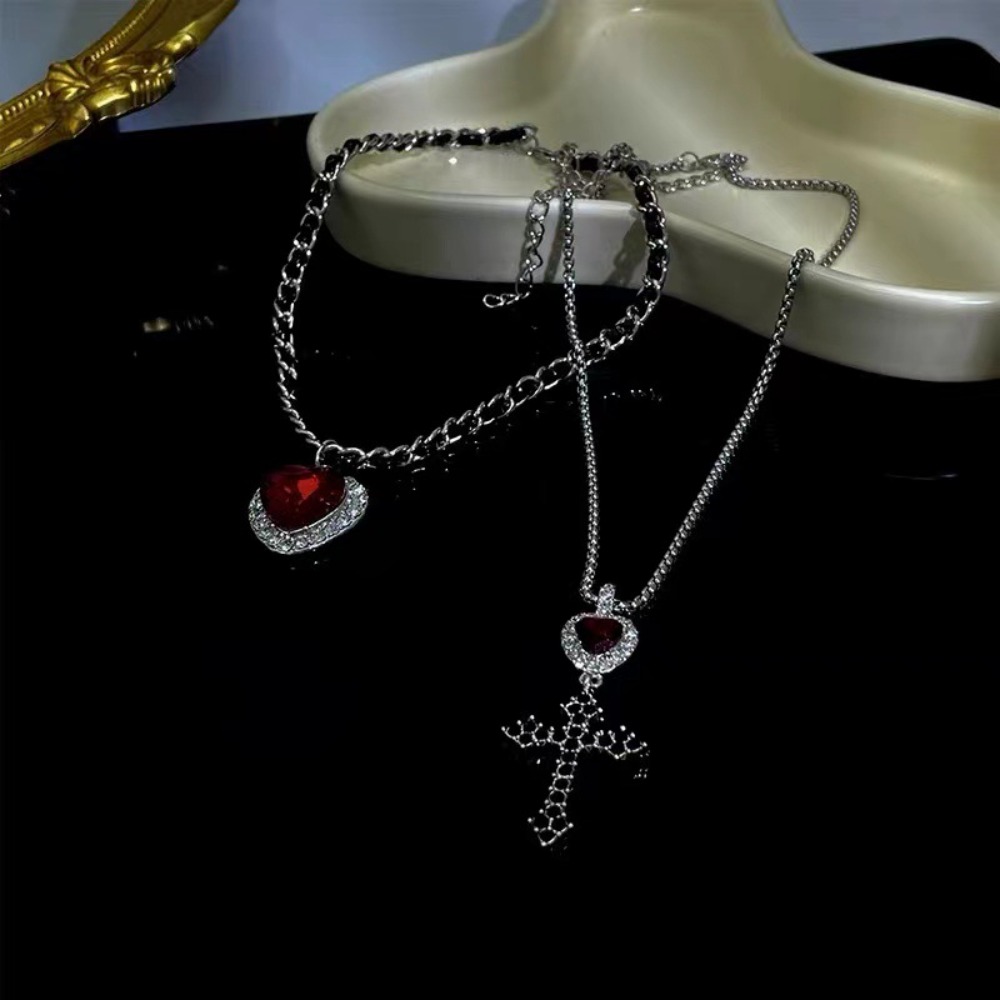 Кулон в стиле панк-гранж с кра – обзор и цена Layered Pendant Necklace Aesthetic