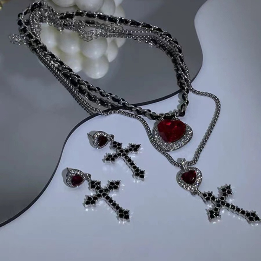 Кулон в стиле панк-гранж с кра – обзор и цена Layered Pendant Necklace Aesthetic
