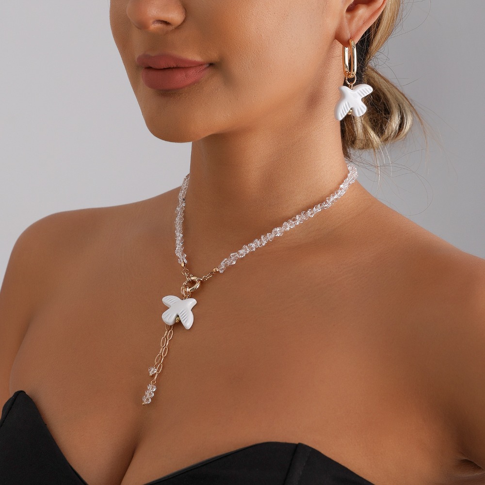 Белое жемчужное колье-чокер с  – обзор и цена Layered Pendant Necklace Aesthetic