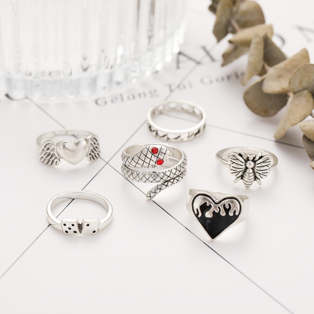 Набор из 6 винтажных колец в с – обзор и цена Vintage Punk Knuckle Rings Set