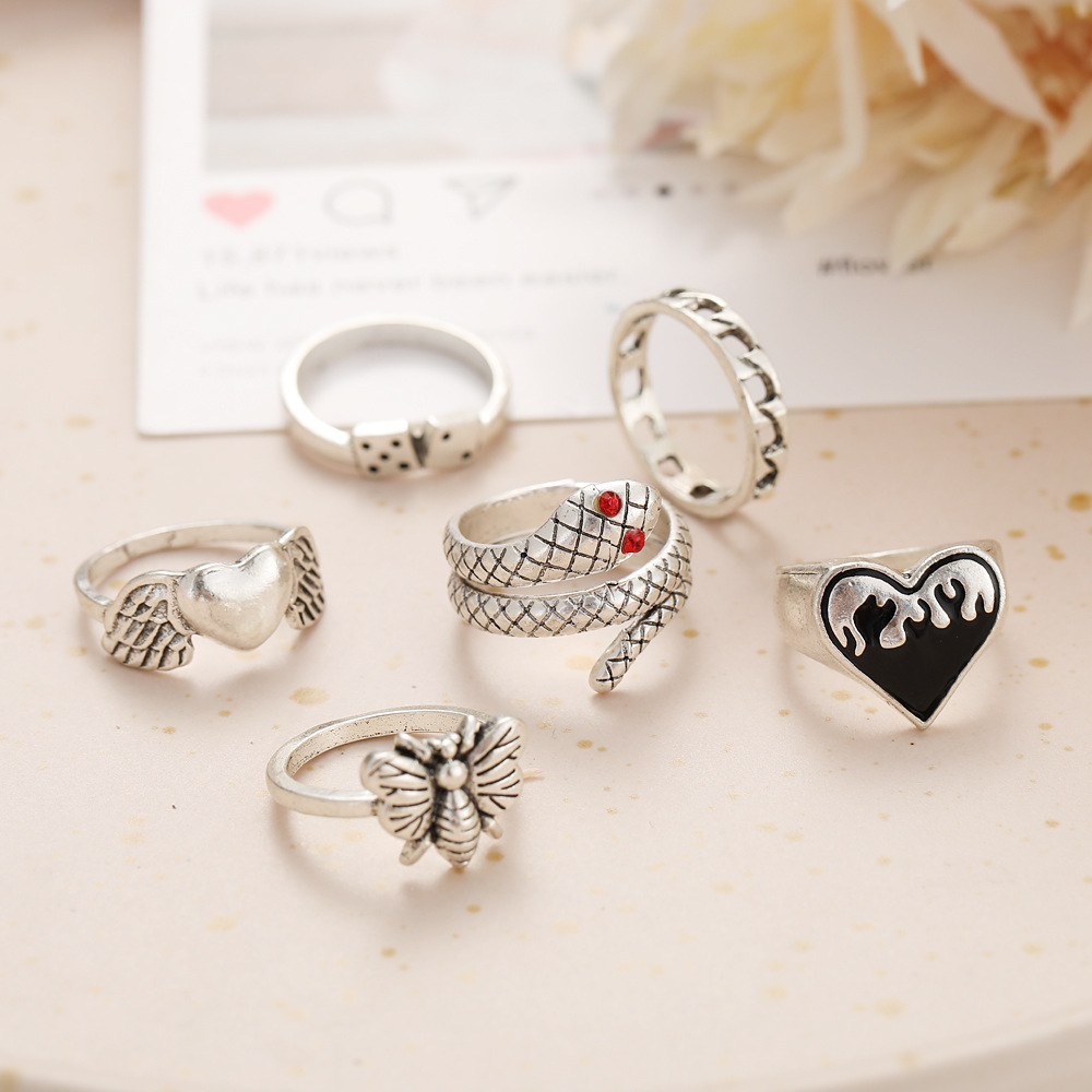 Набор из 6 винтажных колец в с – обзор и цена Vintage Punk Knuckle Rings Set